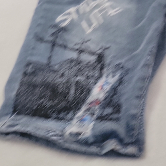 Rutherford Street Art Denim Shorts Size 34 Slim Fit - Picture 3 of 10